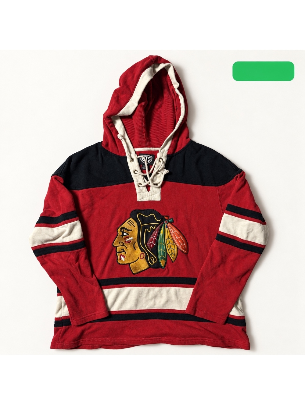Chicago Blackhawks Red Lace-Up Hockey Hoodie Size M